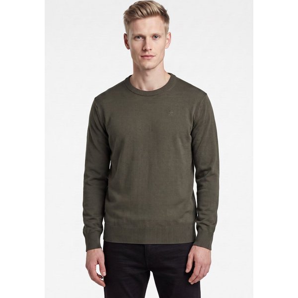 G-STAR Strickpullover Core refined r knit mit gerippten Abschlüssen, Baumwollmix
