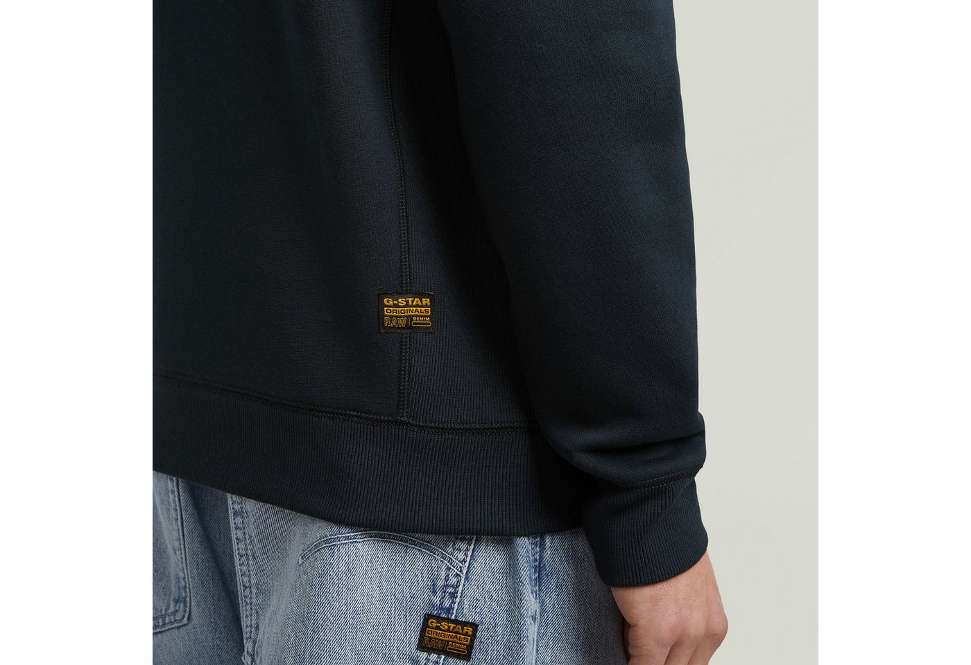 G-STAR Sweatshirt Premium Core Pacior Sweat mit Ripp-Seiteneinsätzen – Bild 3 von 5