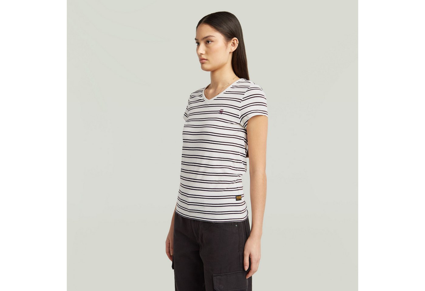 G-STAR V-Shirt Eyben mit Label – Bild 2 von 5