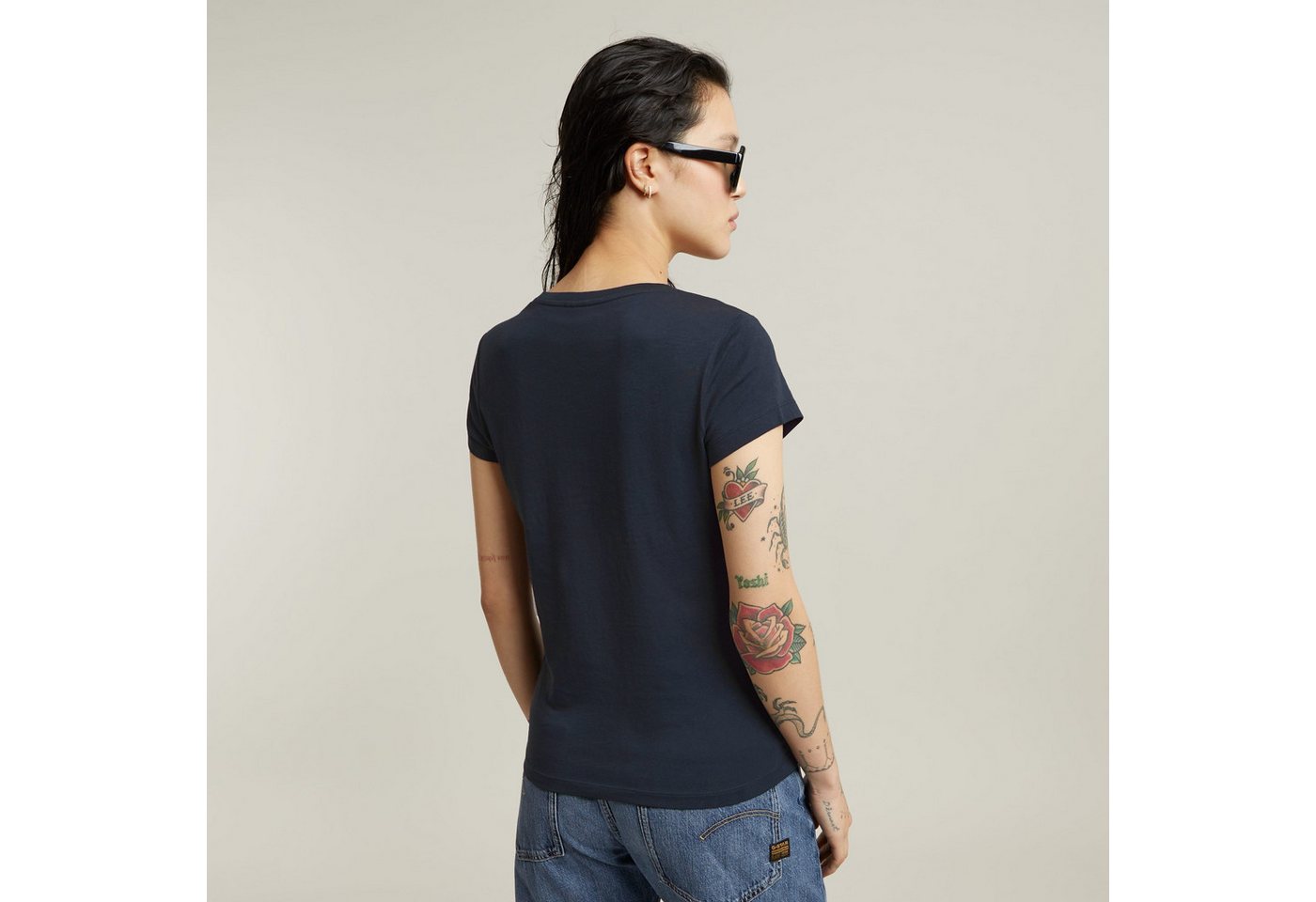 G-STAR V-Shirt Eyben mit Label – Bild 4 von 5