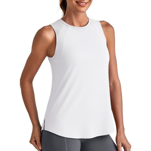 G4Free Tanktop Damen hoher Halsausschnitt, sportliche lange Tanks, ärmellos Sommer-Lauf- und Fitnessstudio-Shirts