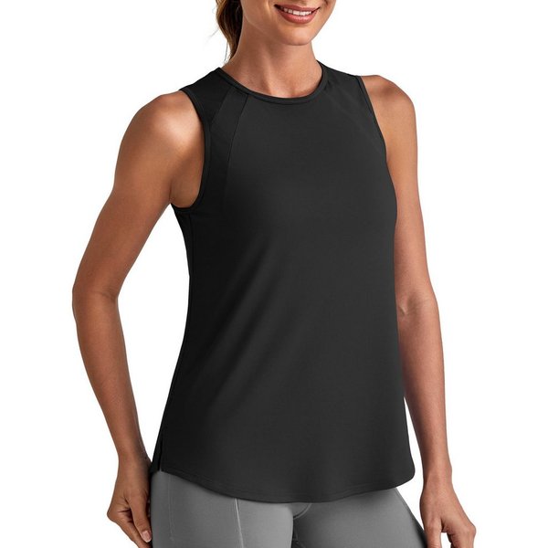 G4Free Tanktop Damen hoher Halsausschnitt, sportliche lange Tanks, ärmellos Sommer-Lauf- und Fitnessstudio-Shirts