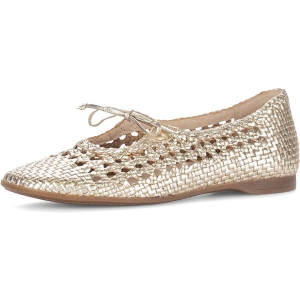 Gabor Ballerina, Sommerschuh in modischer Flecht- und Metallicoptik