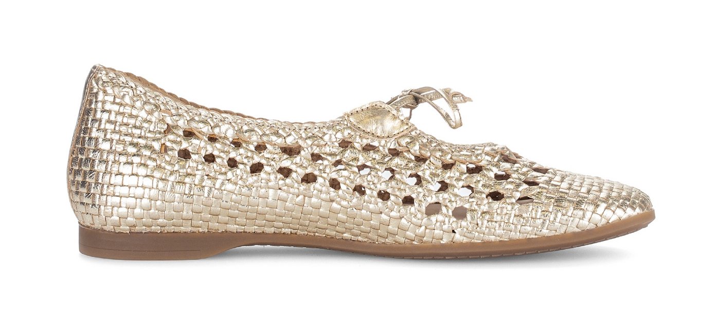 Gabor Ballerina, Sommerschuh in modischer Flecht- und Metallicoptik – Bild 4 von 5