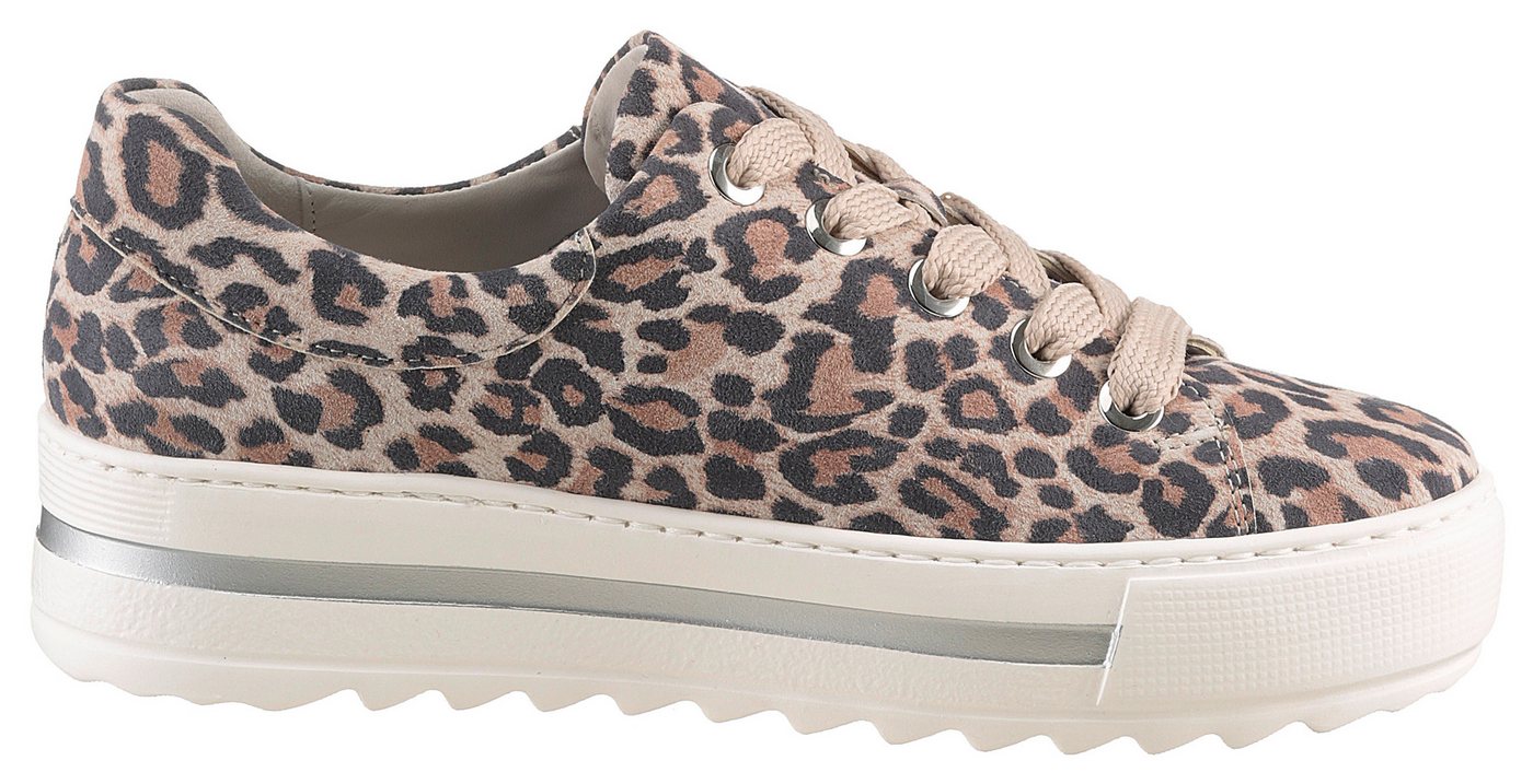 Gabor FLORENZ Plateausneaker, Freizeitschuh, Halbschuh, Schnürer, modischer Leo-Look, Weite G – Bild 3 von 5