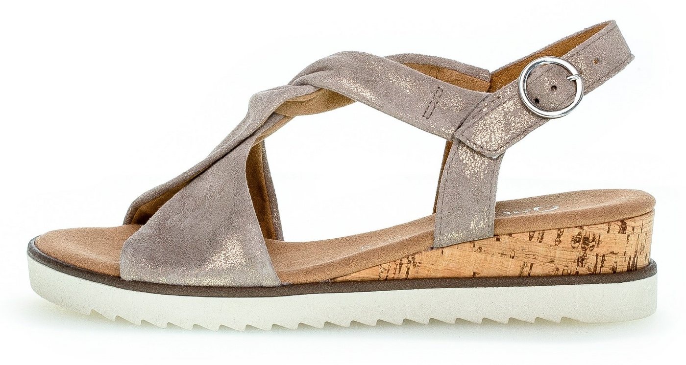 Gabor GENUA Keilsandalette, Sommerschuh, Sandale, Keilabsatz, mit Metallic-Effekt, G-Weite – Bild 3 von 5