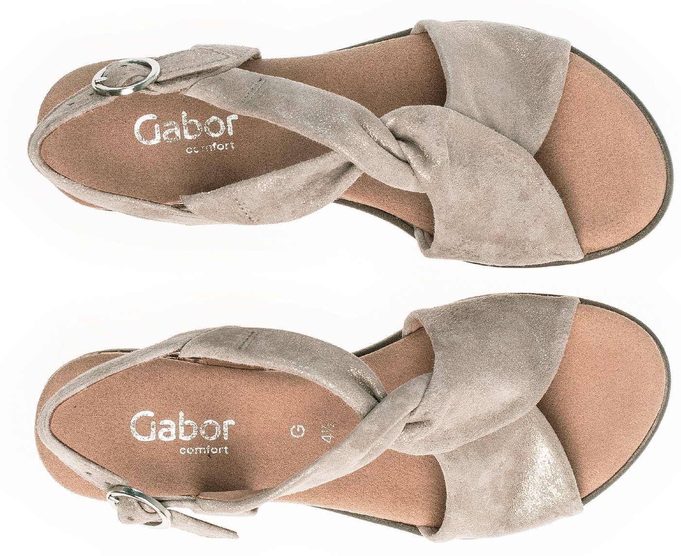 Gabor GENUA Keilsandalette, Sommerschuh, Sandale, Keilabsatz, mit Metallic-Effekt, G-Weite – Bild 4 von 5