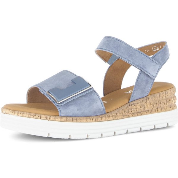 Gabor GENUA Keilsandalette, Riemchensandale, Komfortschuh, Schmuckelement, G-Weite