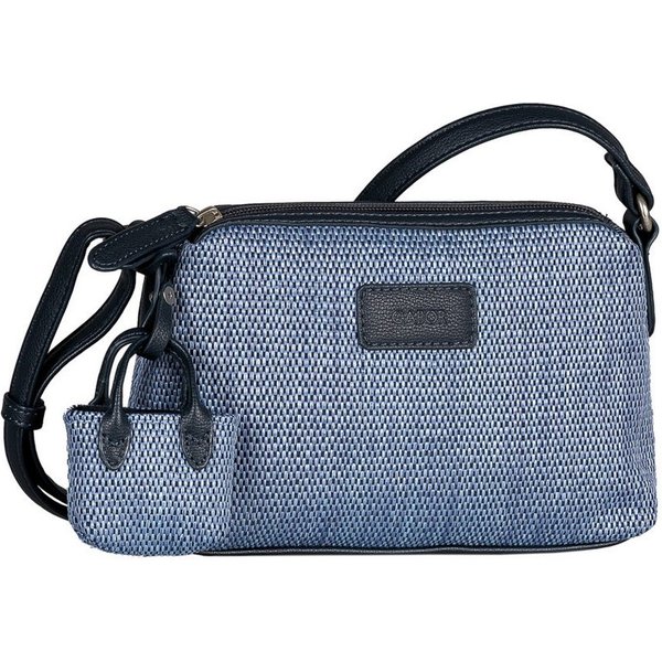 Gabor Handtasche Granada Denada (Set, 2-tlg., Highlight: Mini-Me-Shopper-Anhänger für Lippenbalsam & Tücher), sommerlich gestreiftem Bast & glattes Lederimitat 