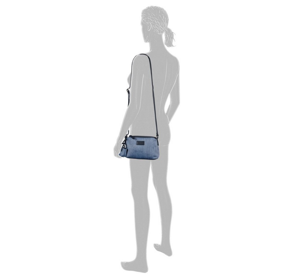 Gabor Handtasche Granada Denada (Set, 2-tlg., Highlight: Mini-Me-Shopper-Anhänger für Lippenbalsam & Tücher), sommerlich gestreiftem Bast & glattes Lederimitat  – Bild 2 von 5