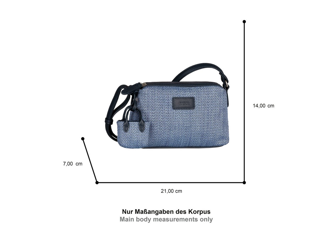 Gabor Handtasche Granada Denada (Set, 2-tlg., Highlight: Mini-Me-Shopper-Anhänger für Lippenbalsam & Tücher), sommerlich gestreiftem Bast & glattes Lederimitat  – Bild 5 von 5