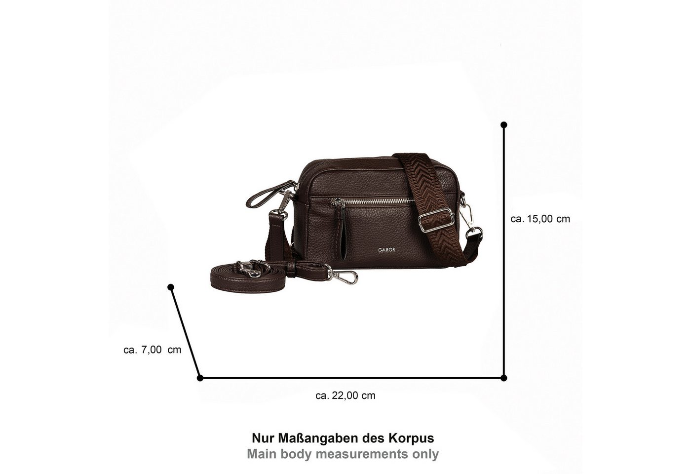 Gabor Handtasche Silena, Damen Umhängetasche, Schultertasche mit stylischem Gurtband – Bild 5 von 5
