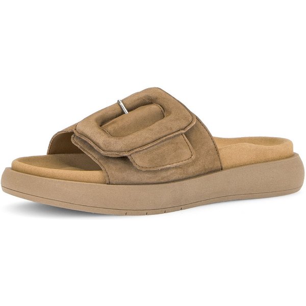 Gabor Pantolette, Plateau, Sommerschuh, Schlappen mit großer Zierschnalle