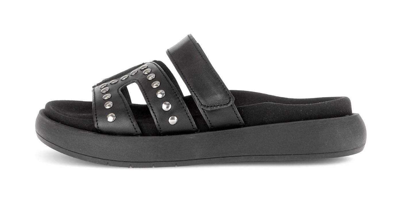 Gabor Pantolette Plateau, Sommerschuh, Schlupfschuh mit glänzenden Nieten besetzt – Bild 2 von 5
