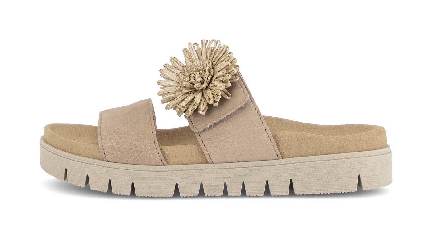 Gabor Pantolette Plateau, Sommerschuh, Schlupfschuh mit Bast-Zierblüte – Bild 2 von 5