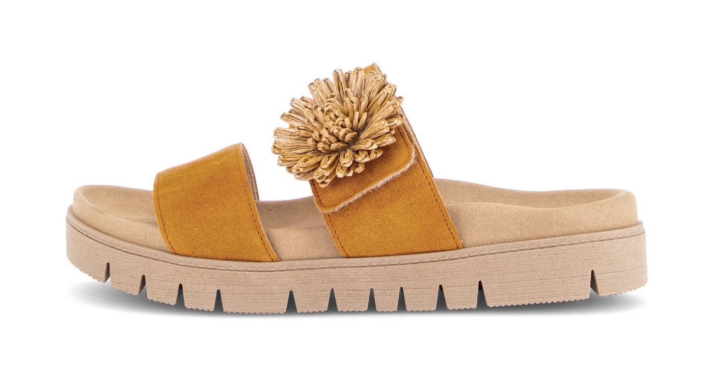Gabor Pantolette Plateau, Sommerschuh, Schlupfschuh mit Bast-Zierblüte – Bild 2 von 5