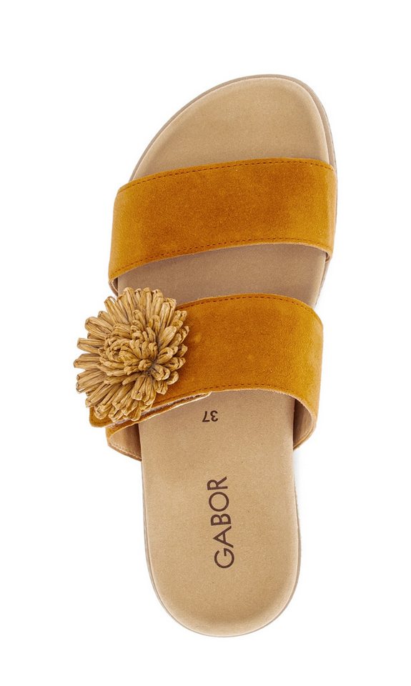 Gabor Pantolette Plateau, Sommerschuh, Schlupfschuh mit Bast-Zierblüte – Bild 3 von 5