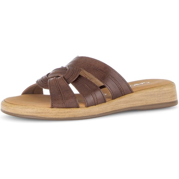 Gabor Rhodos Pantolette Plateau, Schlupfschuh, Sommerschuh mit Ziernähten