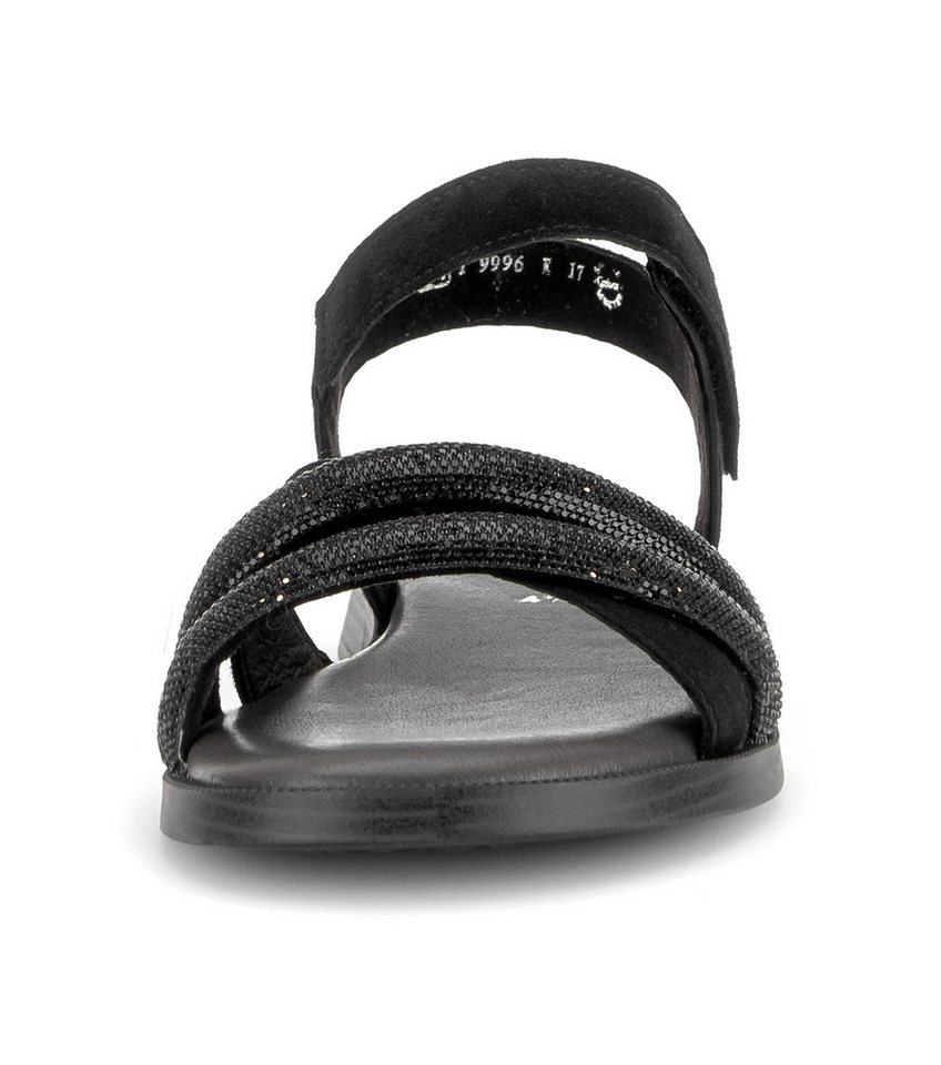 Gabor Riemchensandale Blockabsatz, Sandalette, Sommerschuh mit glänzenden Schmucksteinen – Bild 5 von 5