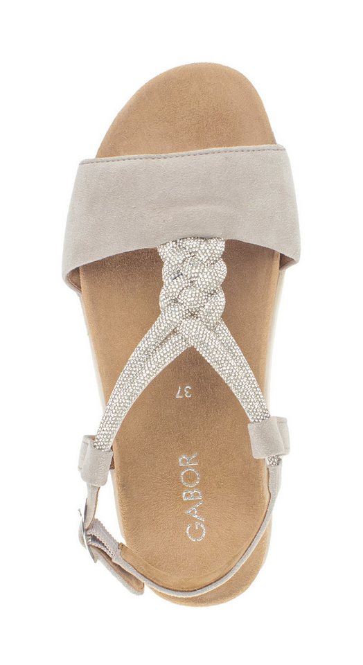 Gabor Riemchensandale Plateau, Sandalette, Sommerschuh mit funkelnden Strasssteichen – Bild 3 von 5