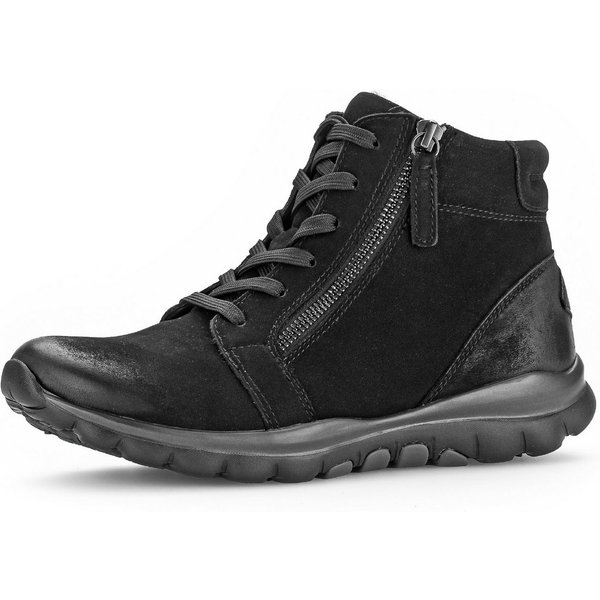 Gabor Schnürboots, Keilabsatz, Komfortboots mit profilierter Gummilaufsohle