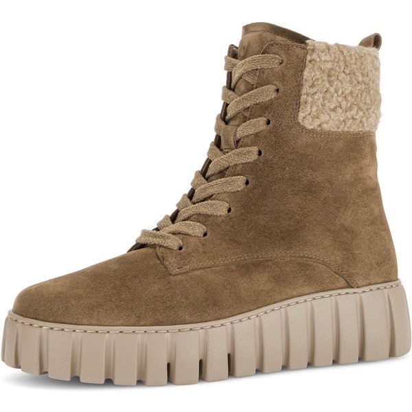 Gabor Schnürboots Plateau, Herbstboots mit gepolstertem Schaftrand, G-Weite