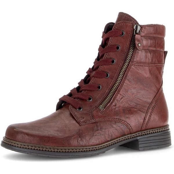 Gabor Schnürstiefelette Blockabsatz, Schnürboots mit gepolstertem Schaftrand