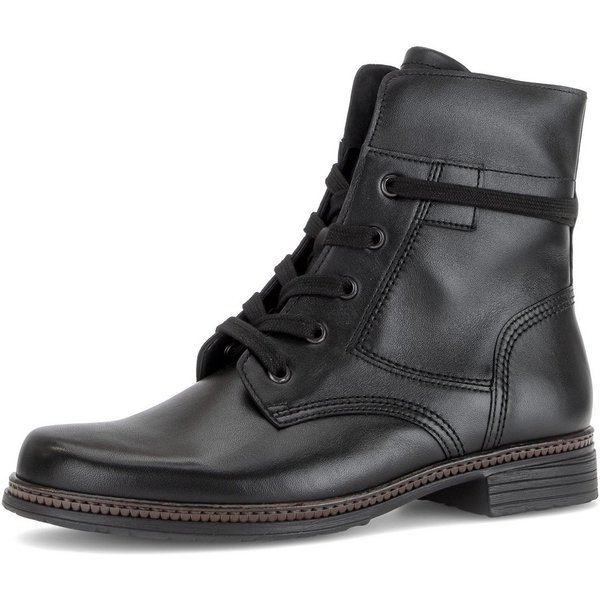 Gabor Schnürstiefelette Blockabsatz, Schnürboots mit gepolstertem Schaftrand