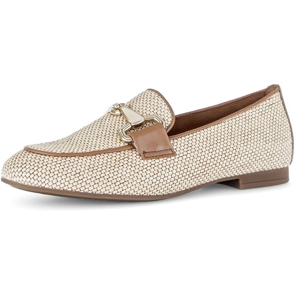 Gabor Slipper Blockabsatz, Businessschuh, Ballerina mit goldfarbenem Schmuckelement