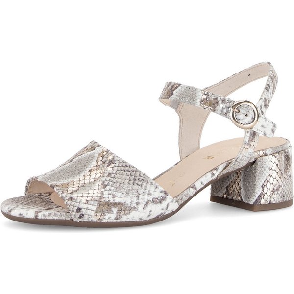 Gabor Tunis Sandalette Blockabsatz, Sommerschuh in Schlangenoptik, Weite G (weit)