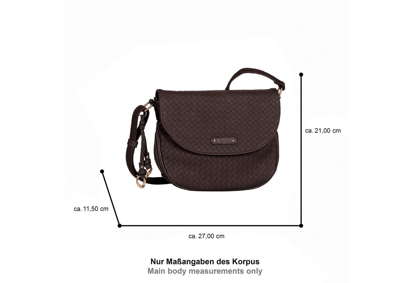 Gabor Umhängetasche Binta, Damen Schultertasche edlem Logo-Aufnäher – Bild 5 von 5
