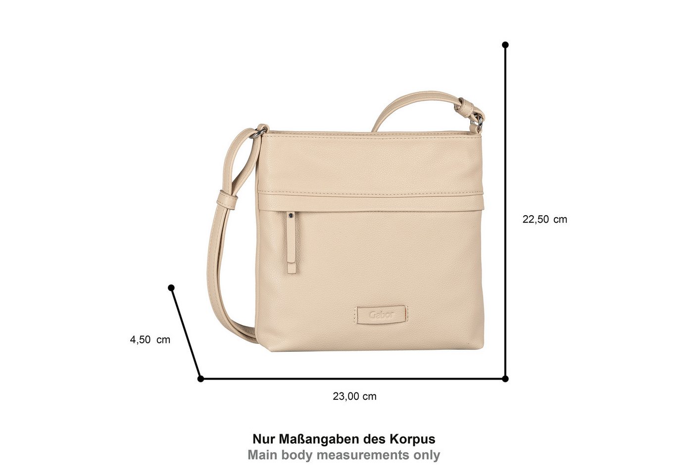 Gabor Umhängetasche Faye, Damen Schultertasche mit Logoprägung – Bild 5 von 5