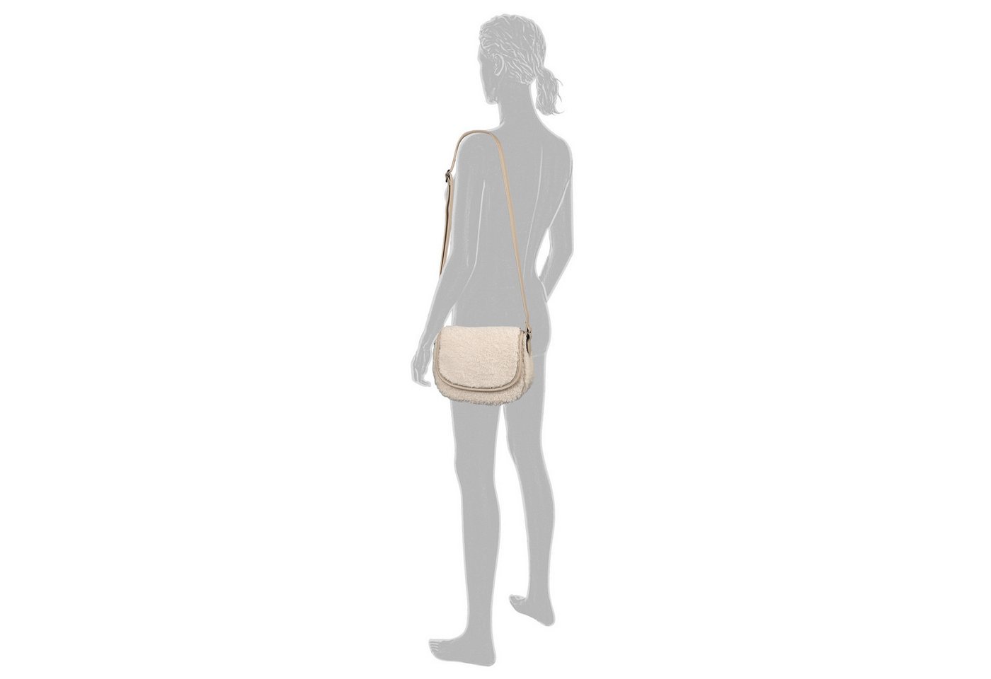 Gabor Umhängetasche Granada Fur, Damen Schultertasche in Plüsch-Optik – Bild 2 von 5