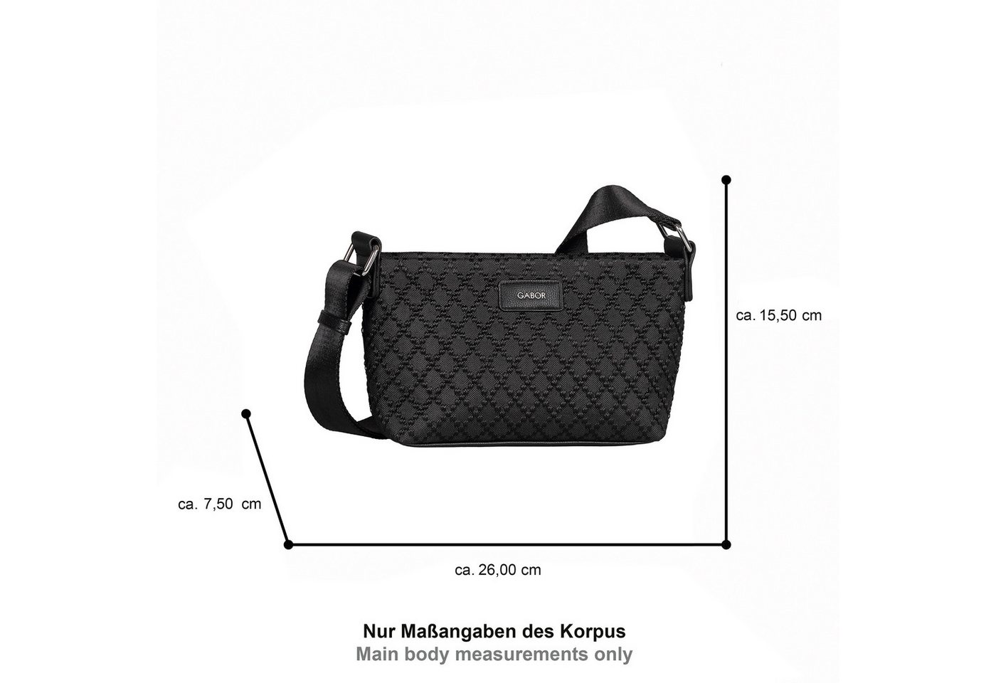 Gabor Umhängetasche Helmea, Damen Schultertasche mit Kontrastbesatz und Logoschriftzug – Bild 5 von 5