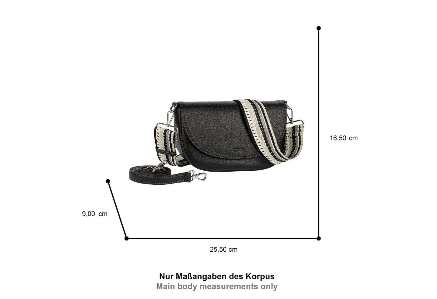 Gabor Umhängetasche Linda Summer (Set, 2-tlg., 2 Schultergurte: 1 Gewebeband, 1 aus hochwertigem Kunstleder), Damen Umhängetasche, Schultertasche mit dezentem L – Bild 2 von 5