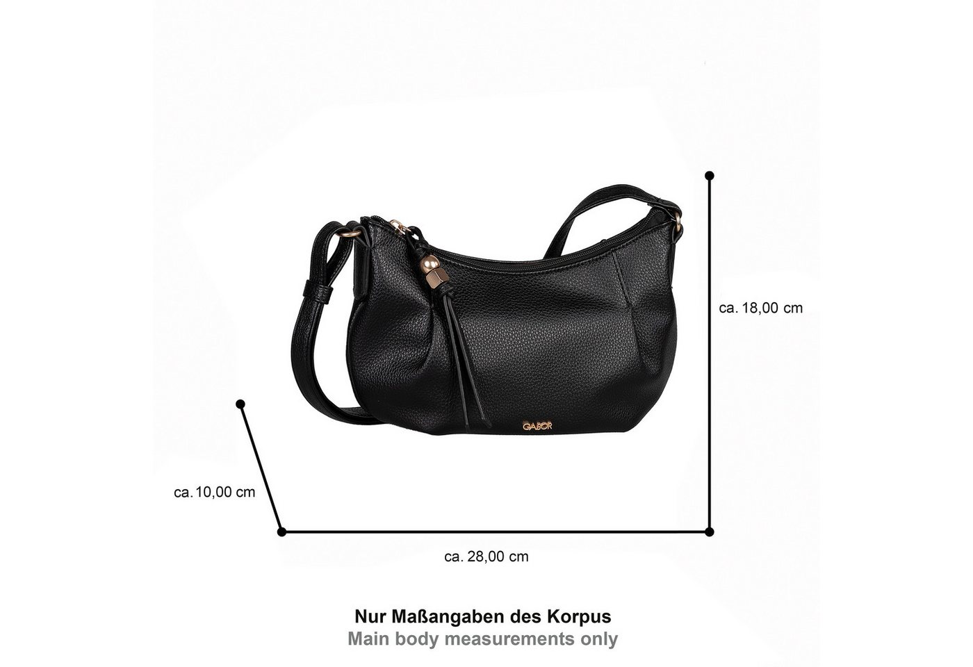Gabor Umhängetasche Sedine, Damen Schultertasche mit Logo-Applikation – Bild 5 von 5