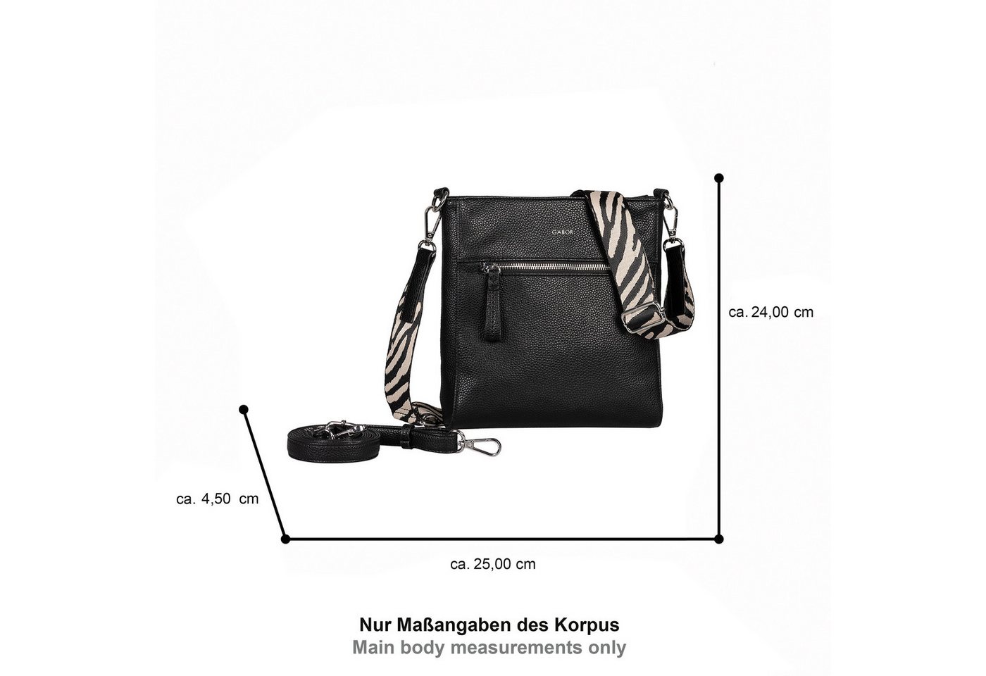 Gabor Umhängetasche Silena (Set, 2 Teile), Damen Schultertasche mit hochwertig, gewebtem Gurtband – Bild 5 von 5