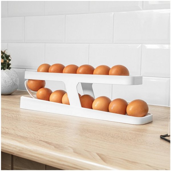 Gadget Master Eierbecher Eierhalter für Kühlschrank Organizer automatisch rollender 12 14 Eier