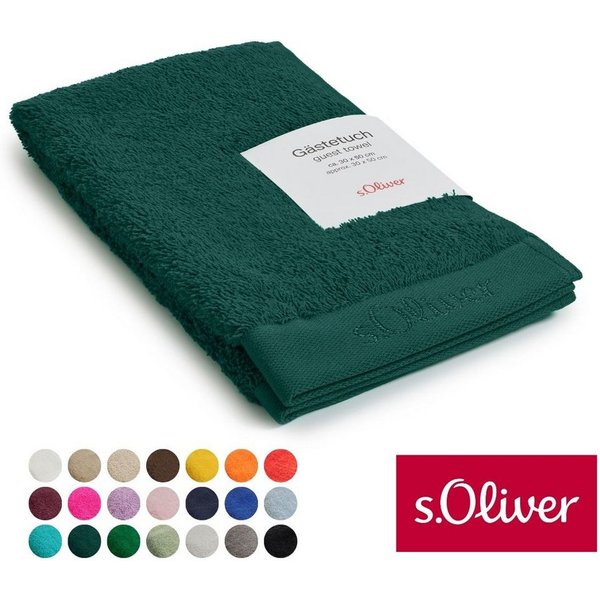 s.Oliver Gästehandtuch s.Oliver, Premium Qualität, 600 gr/m², auch als Sets erhältlich, Walkfrottier (1-St), große Farbauswahl, auch als Duschtuch, Waschhandsch