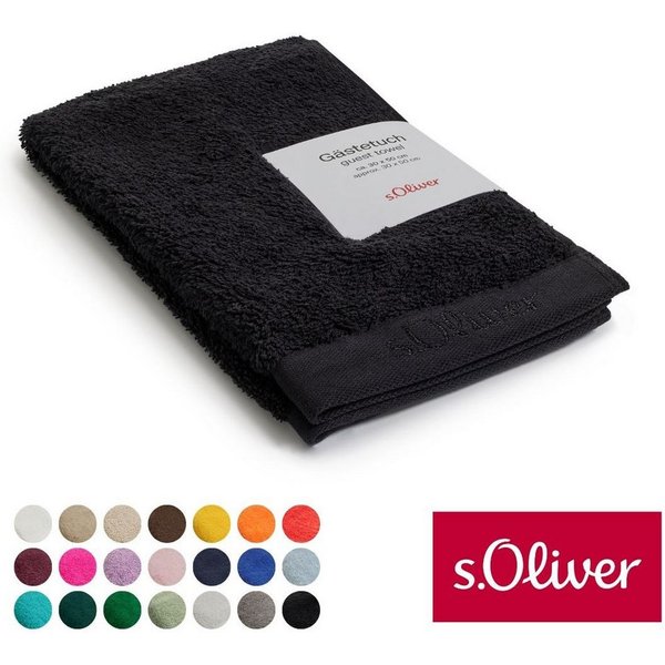 s.Oliver Gästehandtuch s.Oliver, Premium Qualität, 600 gr/m², auch als Sets erhältlich, Walkfrottier (1-St), große Farbauswahl, auch als Duschtuch, Waschhandsch