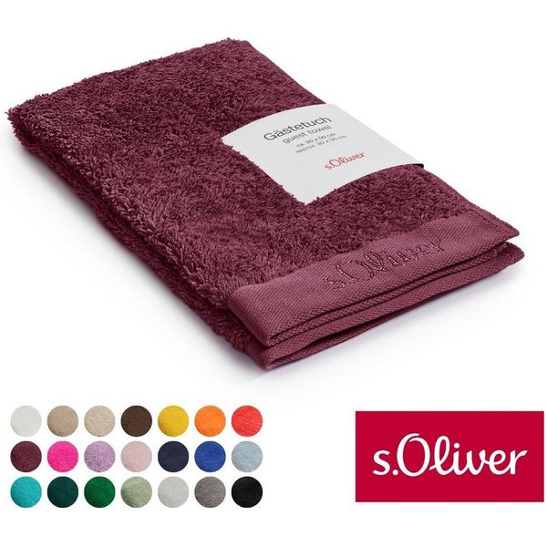 s.Oliver Gästehandtuch s.Oliver, Premium Qualität, 600 gr/m², auch als Sets erhältlich, Walkfrottier (1-St), große Farbauswahl, auch als Duschtuch, Waschhandsch