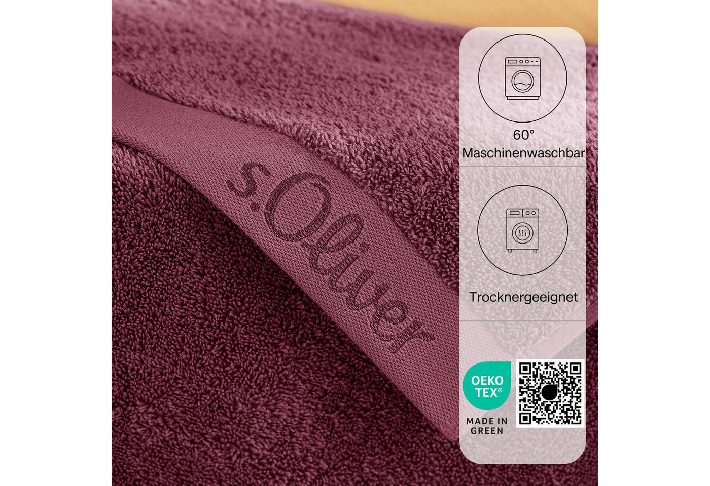 s.Oliver Gästehandtuch s.Oliver, Premium Qualität, 600 gr/m², auch als Sets erhältlich, Walkfrottier (1-St), große Farbauswahl, auch als Duschtuch, Waschhandsch – Bild 4 von 5