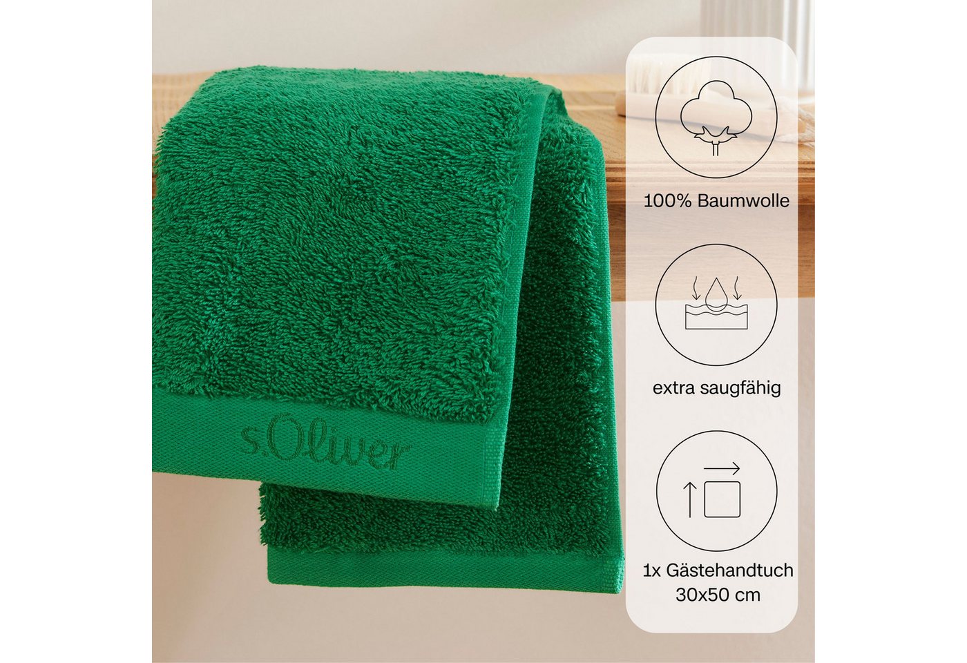 s.Oliver Gästehandtuch s.Oliver, Premium Qualität, 600 gr/m², auch als Sets erhältlich, Walkfrottier (1-St), große Farbauswahl, auch als Duschtuch, Waschhandsch – Bild 4 von 5