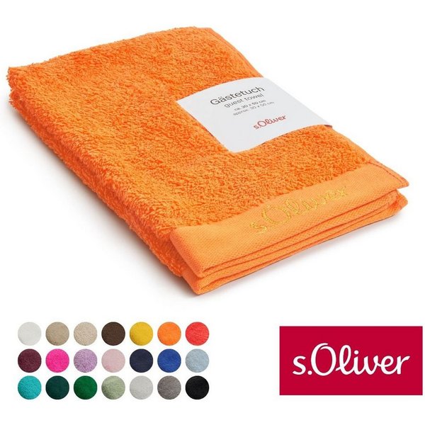 s.Oliver Gästehandtuch s.Oliver, Premium Qualität, 600 gr/m², auch als Sets erhältlich, Walkfrottier (1-St), große Farbauswahl, auch als Duschtuch, Waschhandsch