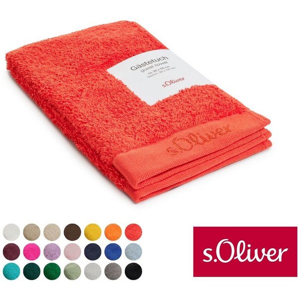 s.Oliver Gästehandtuch s.Oliver, Premium Qualität, 600 gr/m², auch als Sets erhältlich, Walkfrottier (1-St), große Farbauswahl, auch als Duschtuch, Waschhandsch
