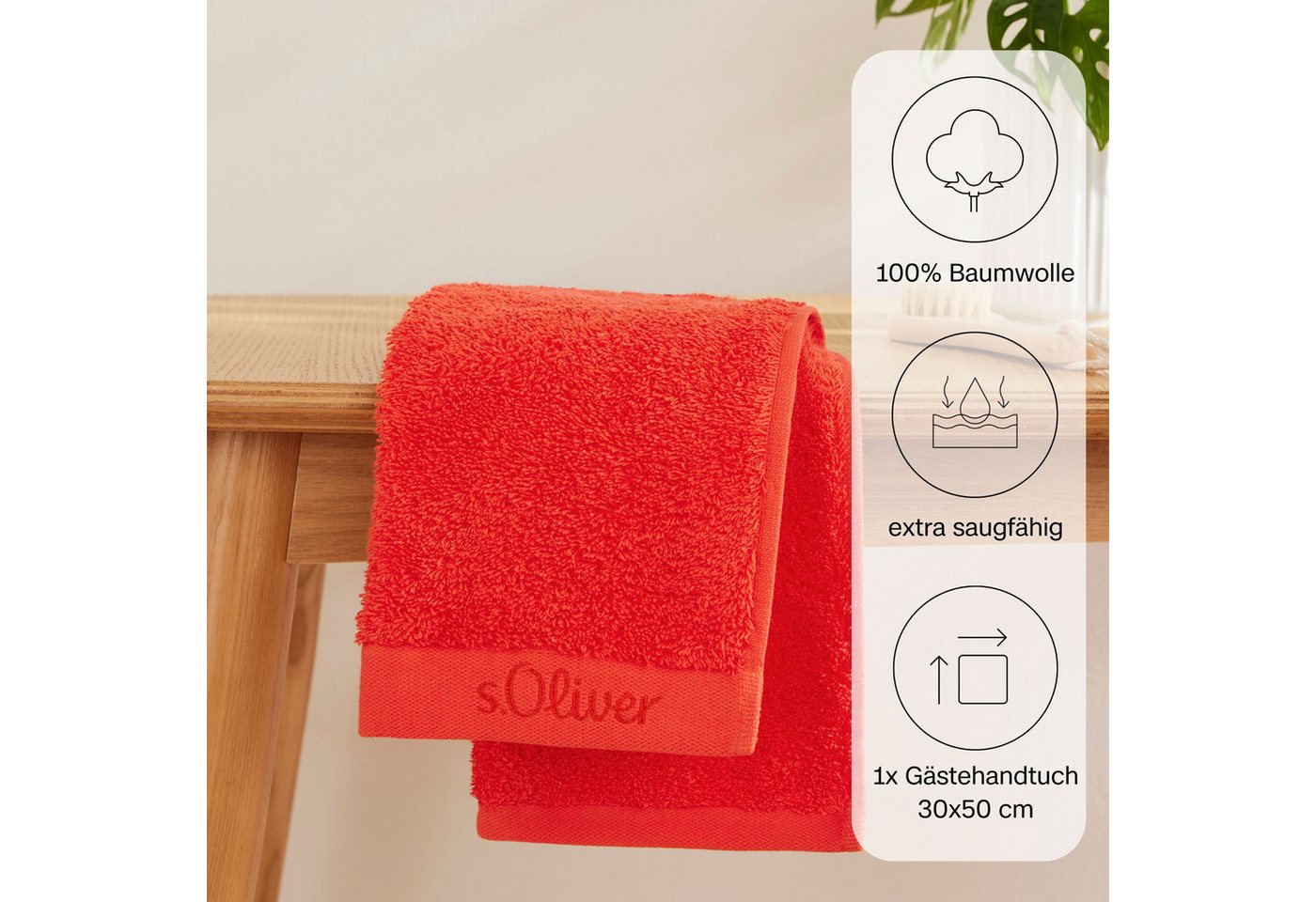 s.Oliver Gästehandtuch s.Oliver, Premium Qualität, 600 gr/m², auch als Sets erhältlich, Walkfrottier (1-St), große Farbauswahl, auch als Duschtuch, Waschhandsch – Bild 4 von 5