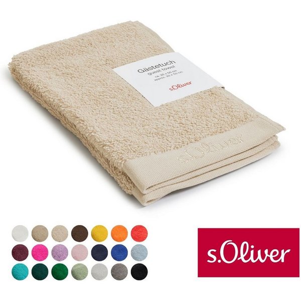 s.Oliver Gästehandtuch s.Oliver, Premium Qualität, 600 gr/m², auch als Sets erhältlich, Walkfrottier (1-St), große Farbauswahl, auch als Duschtuch, Waschhandsch