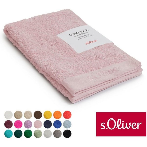 s.Oliver Gästehandtuch s.Oliver, Premium Qualität, 600 gr/m², auch als Sets erhältlich, Walkfrottier (1-St), große Farbauswahl, auch als Duschtuch, Waschhandsch