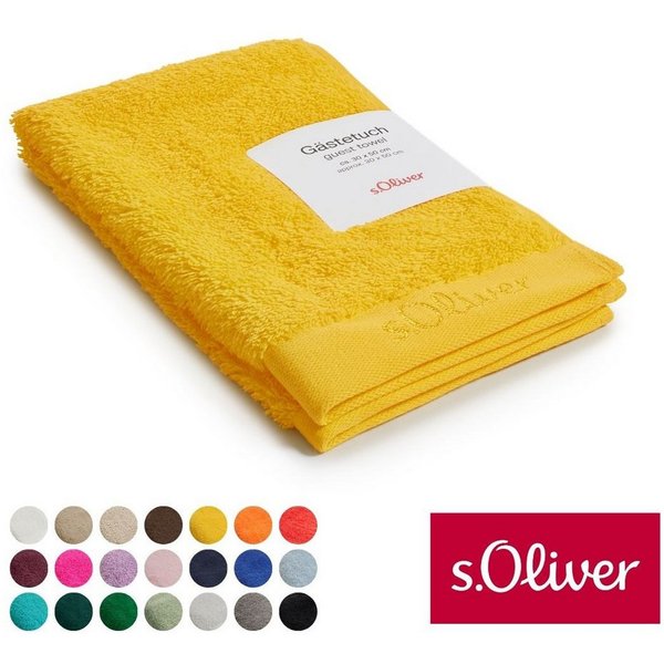 s.Oliver Gästehandtuch s.Oliver, Premium Qualität, 600 gr/m², auch als Sets erhältlich, Walkfrottier (1-St), große Farbauswahl, auch als Duschtuch, Waschhandsch