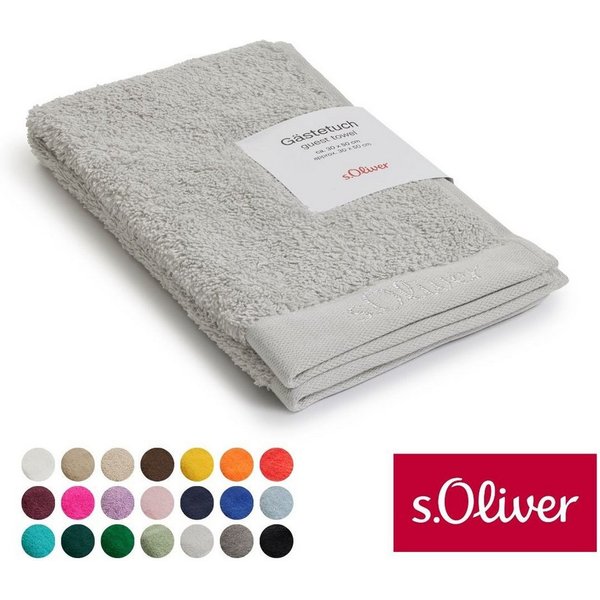 s.Oliver Gästehandtuch s.Oliver, Premium Qualität, 600 gr/m², auch als Sets erhältlich, Walkfrottier (1-St), große Farbauswahl, auch als Duschtuch, Waschhandsch